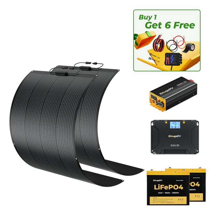 BougeRV 12V 400 Watt Flexible Solar System Kit
