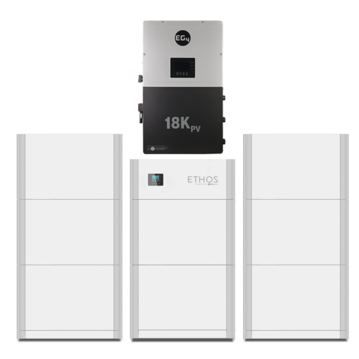 BigBattery ETHOS 48V LiFePO4 Batteries (10.2kWh-46kWh) + EG4 18kPV 12,000W 48V Split Phase Hybrid Inverter