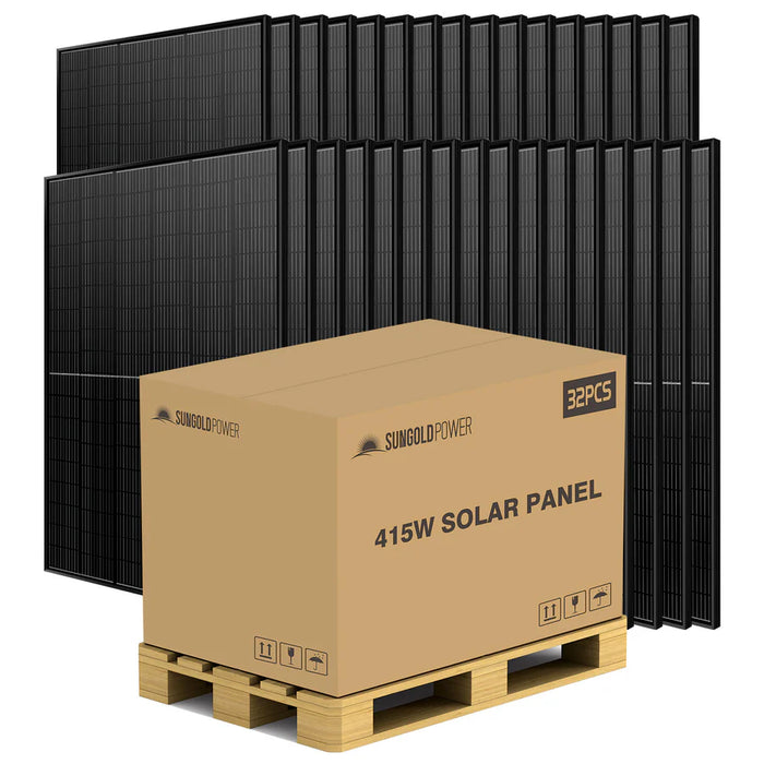 SunGoldPower 415W Monocrystalline Black PERC Solar Panels