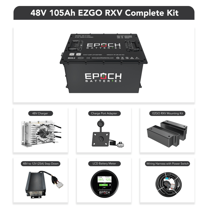 Epoch Batteries 48V 105Ah Golf Cart LiFePO4 Battery Complete Kit - Off Grid Stores