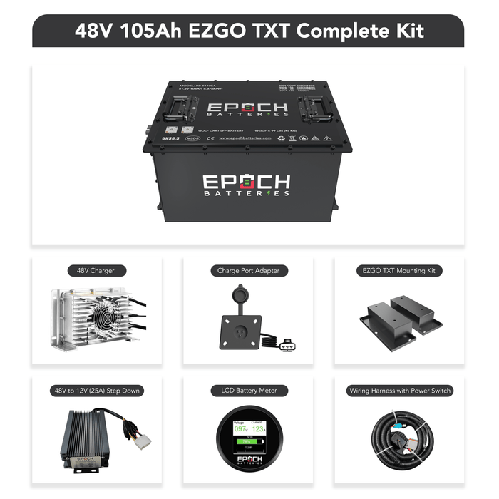 Epoch Batteries 48V 105Ah Golf Cart LiFePO4 Battery Complete Kit - Off Grid Stores
