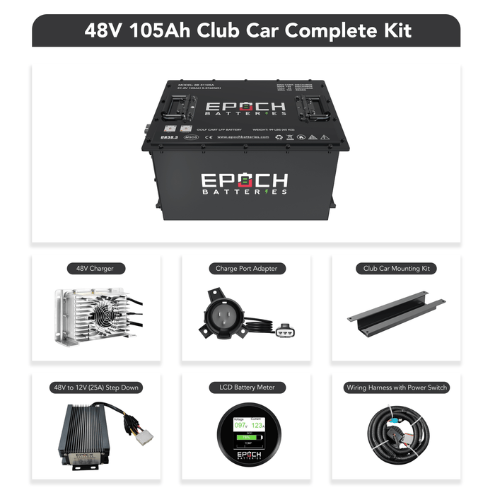 Epoch Batteries 48V 105Ah Golf Cart LiFePO4 Battery Complete Kit - Off Grid Stores