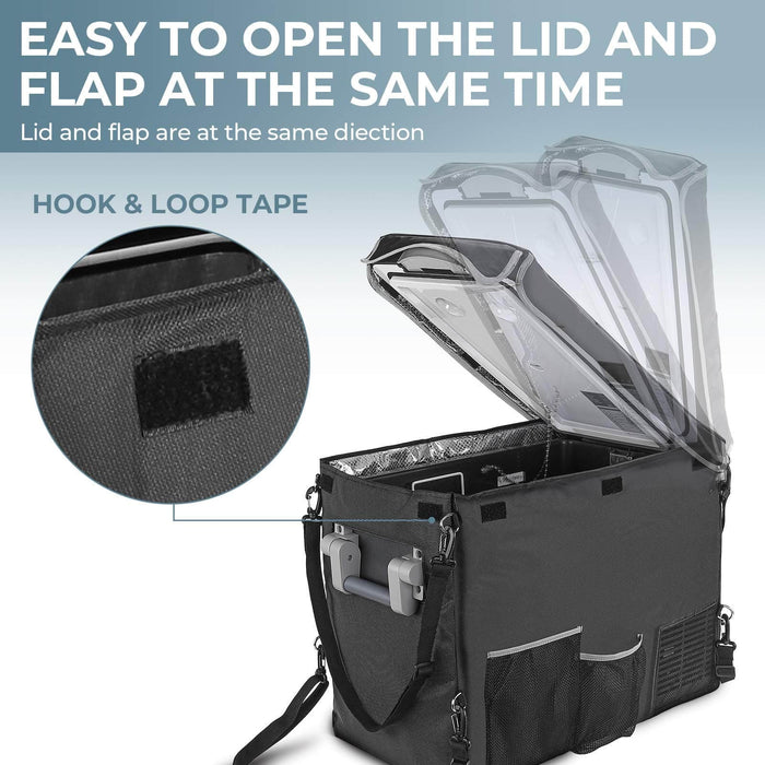 BougeRV 12V 53 Quart (50L) Portable Fridge & 53 Quart Insulated Protective Cover