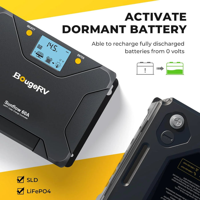 BougeRV 12V/24V Sunflow 60A MPPT Solar Charge Controller