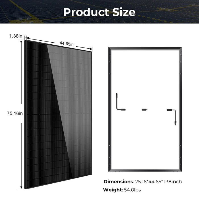 SunGoldPower 440W Monocrystalline Black PERC Solar Panel