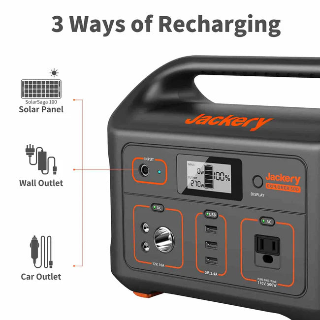 Jackery Solar Generator 500 + SolarSaga 80W Solar Panel