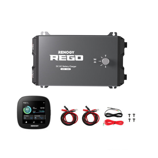Renogy REGO 12V 60A DC-DC Battery Charger with 10FT 6AWG Cable + Renogy ONE Core