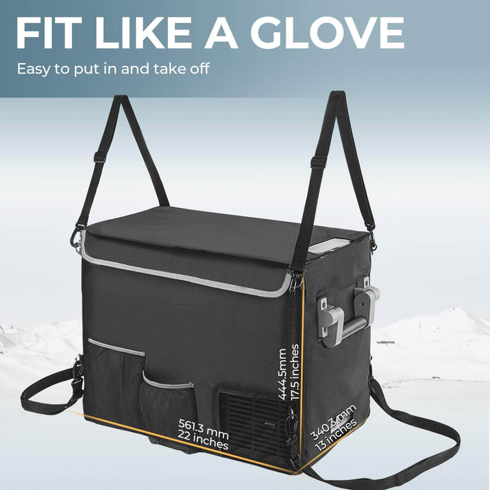 BougeRV 12V 53 Quart (50L) Portable Fridge & 53 Quart Insulated Protective Cover