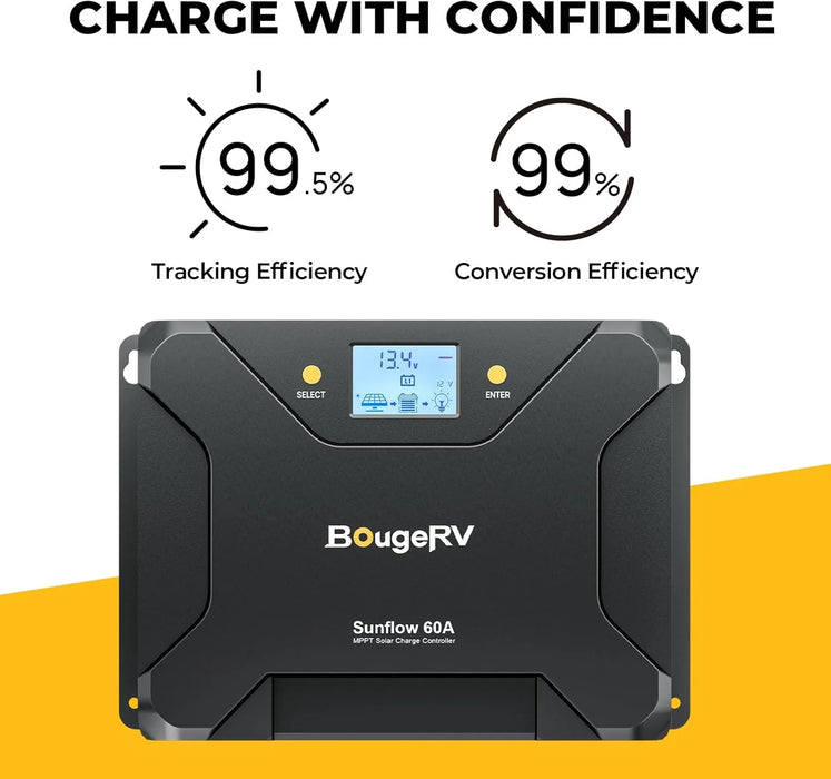 BougeRV 12V/24V Sunflow 60A MPPT Solar Charge Controller