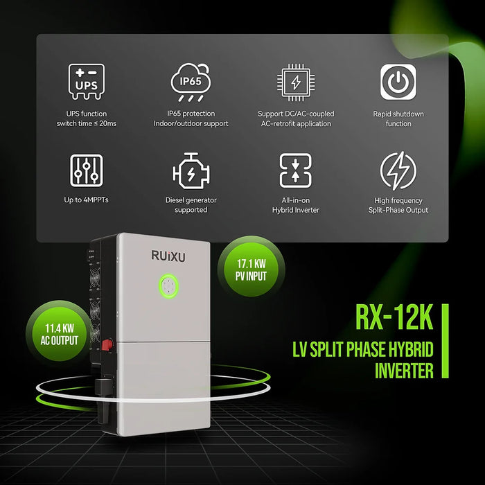 RUiXU Split Phase Hybrid Inverter | RX-12K | UL1741