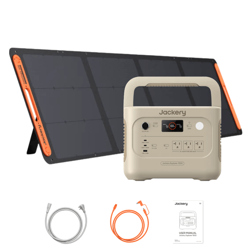 Jackery Explorer 1000 V2 Solar Generator + SolarSaga 200W Portable Solar Panel - Off Grid Stores