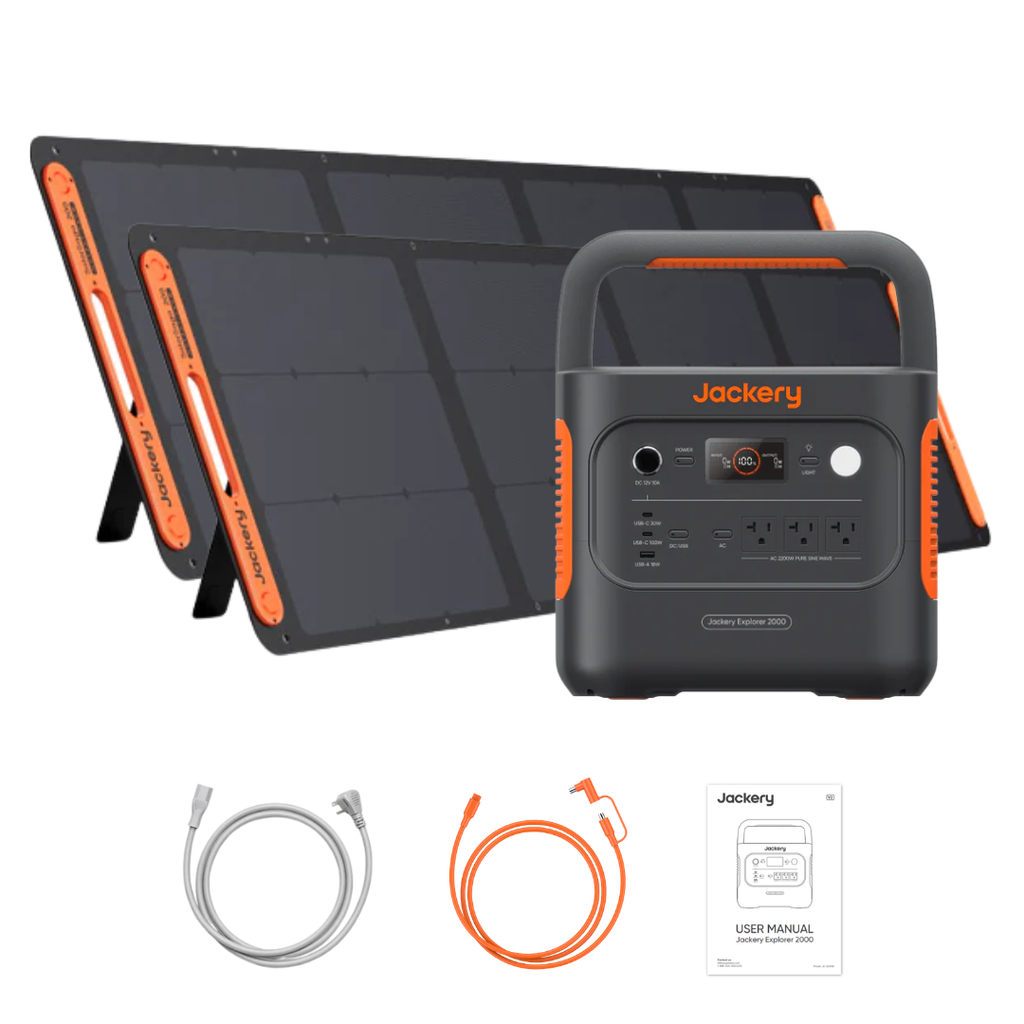 LONG STAR 200V 2000W ハロゲンランプ 漁業用2個セット Jackery Explorer 2000 V2 Solar Generator + 2 x SolarSaga 200W
