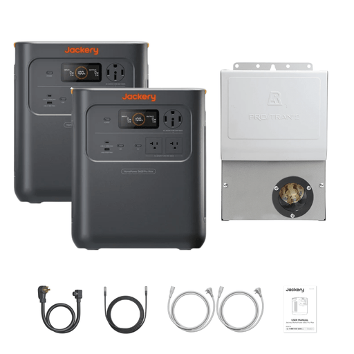 2 x Jackery HomePower 3600 Pro Max + Extra Batteries + Manual Transfer Switch + Cables - Off Grid Stores