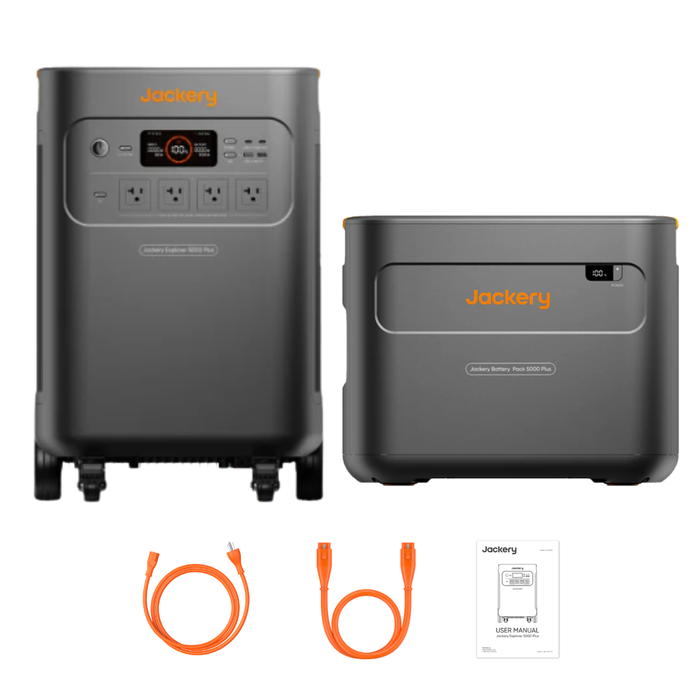 Jackery Explorer 5000 Plus Solar Generator + Battery Pack 5000 Plus