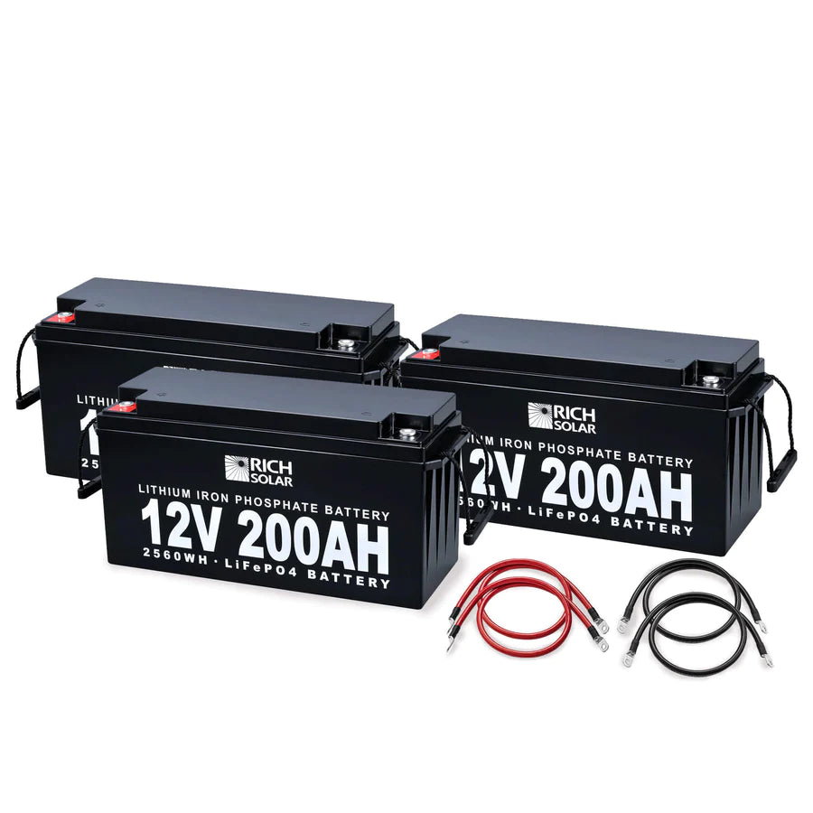 Rich Solar 12V - 600AH - 7.6kWh Lithium Battery Bank - Off Grid Stores