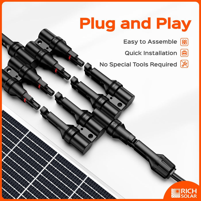 Rich Solar Y Branch Parallel Connectors 4 To 1