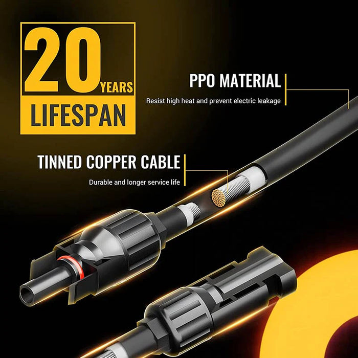 BougeRV Solar Panel Parallel Connectors 1 to 6 Solar Cable Wire