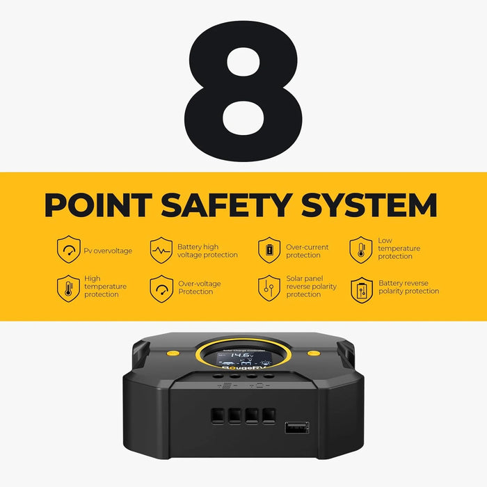 BougeRV 12V/24V Li 30A PWM Solar Charge Controller
