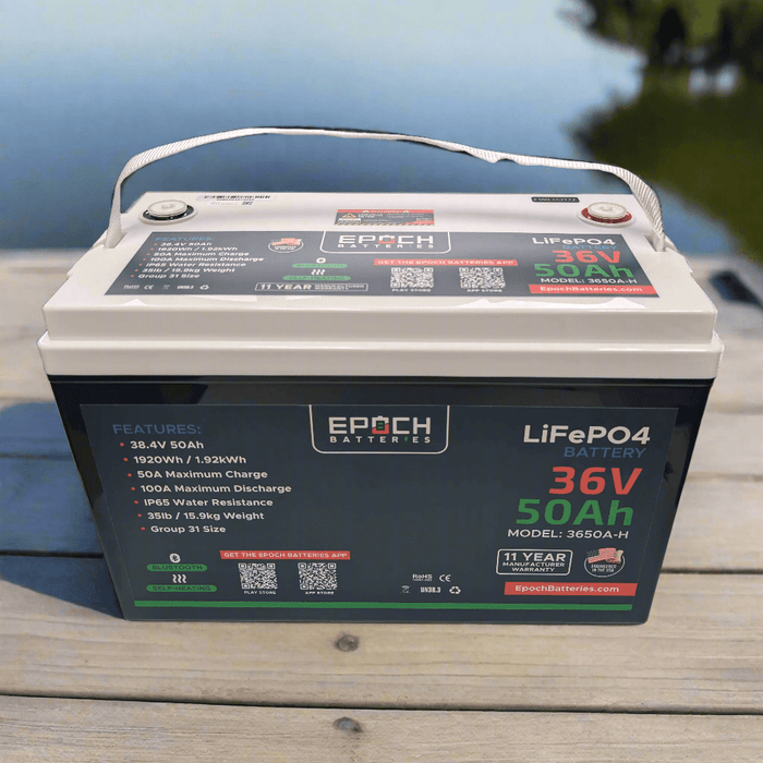 Epoch Batteries 36V 50Ah (1.92kWh) Essential Series LiFePO4 Battery - Off Grid Stores
