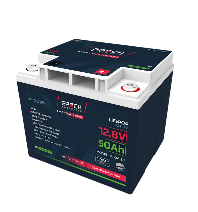 Epoch Batteries 12V 50Ah Bluetooth LiFePO4 Battery