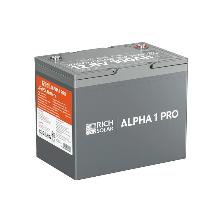 Rich Solar ALPHA 1 PRO 12V 100Ah LiFePO4 Lithium Iron Phosphate Battery