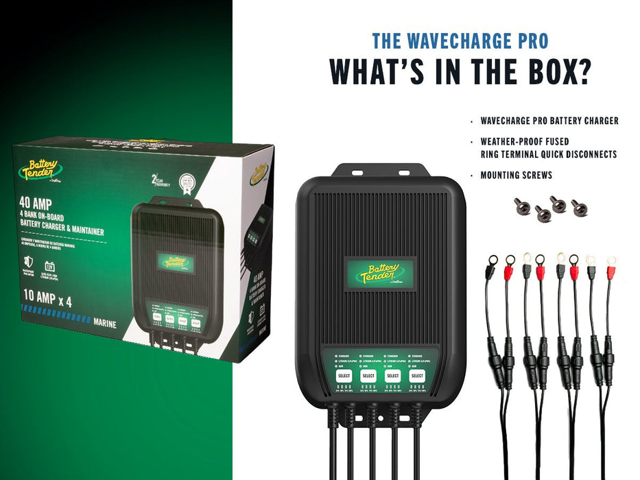Battery Tender WaveCharge Pro 4-Bank 12V 40 Amp Battery Charger and Maintainer - Off Grid Stores