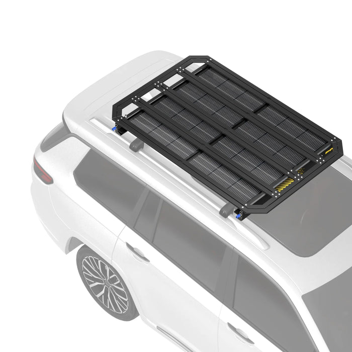 BougeRV Modular Roof Rack Platform With Slidable Solar Panel Bracket + 2 x 75W CIGS Solar Panels