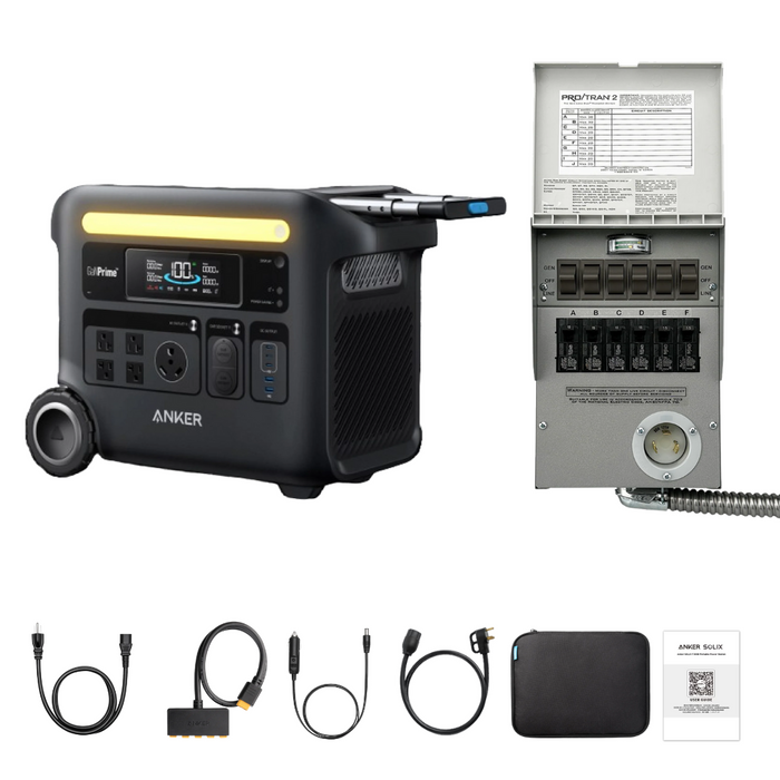 Anker SOLIX F2600 2560Wh Portable Power Station + 30A Transfer Switch