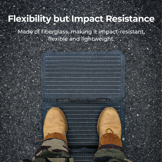 BougeRV 50W Fiberglass Flexible Portable Solar Panel With JuiceGo Power