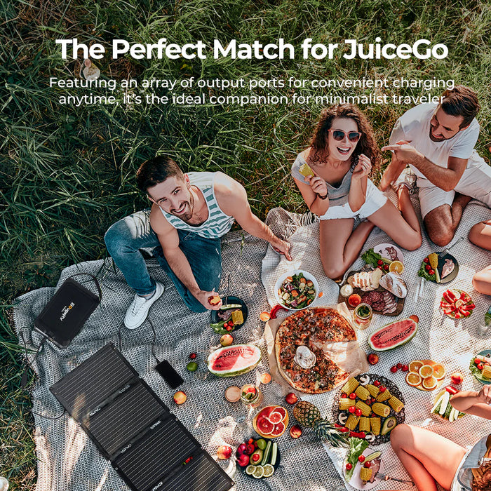 BougeRV 50W Fiberglass Flexible Portable Solar Panel With JuiceGo Power