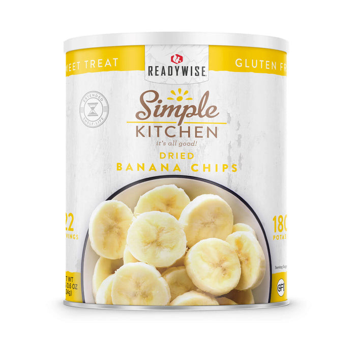 ReadyWise Simple Kitchen Dried Bananas Chips 22 Serving Can