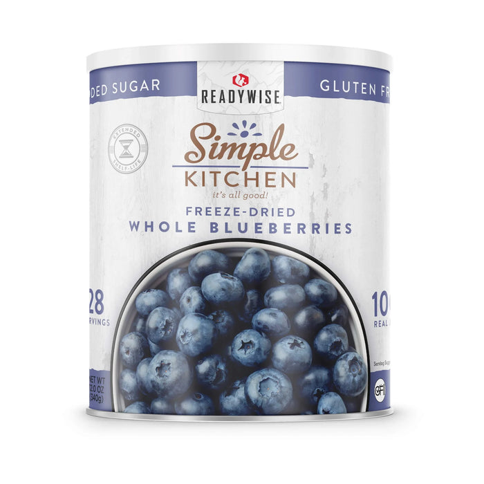 ReadyWise Simple Kitchen Freeze Dried Whole Blueberries 28 Serving Can