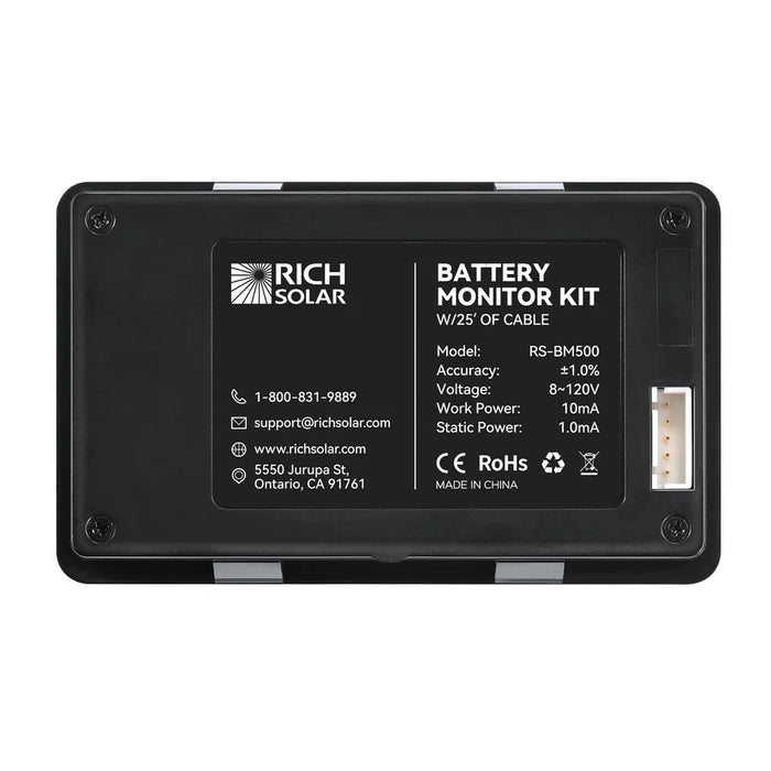 RICH SOLAR 500A Battery Monitor, 8~120V Automotive Monitor for RV Battery