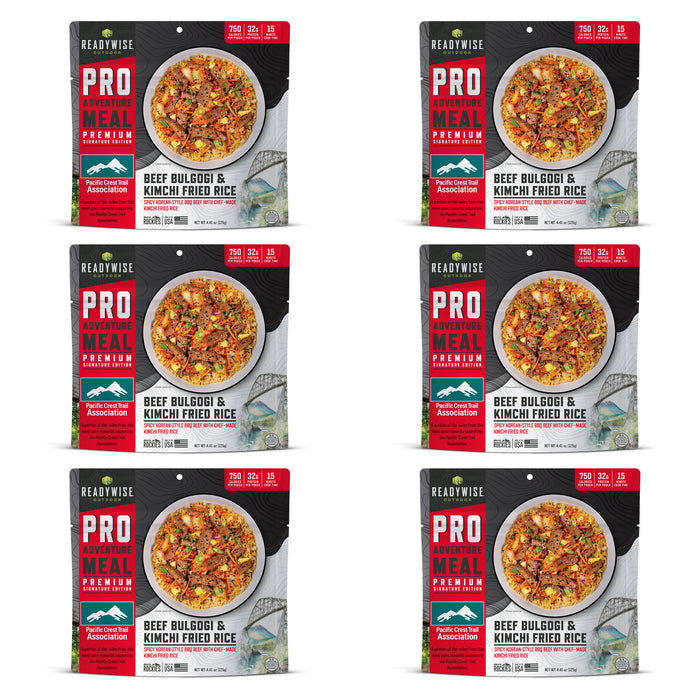 ReadyWise 6-Pack Pro Adventure Meal Beef Bulgogi and Kimchi Fried Rice