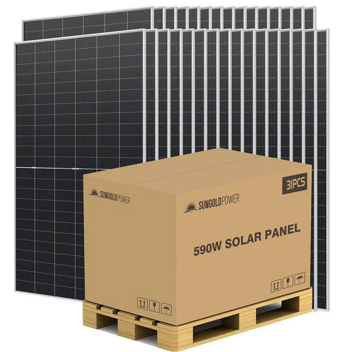 SunGoldPower 590W Bifacial N-Type Monocrystalline Solar Panel