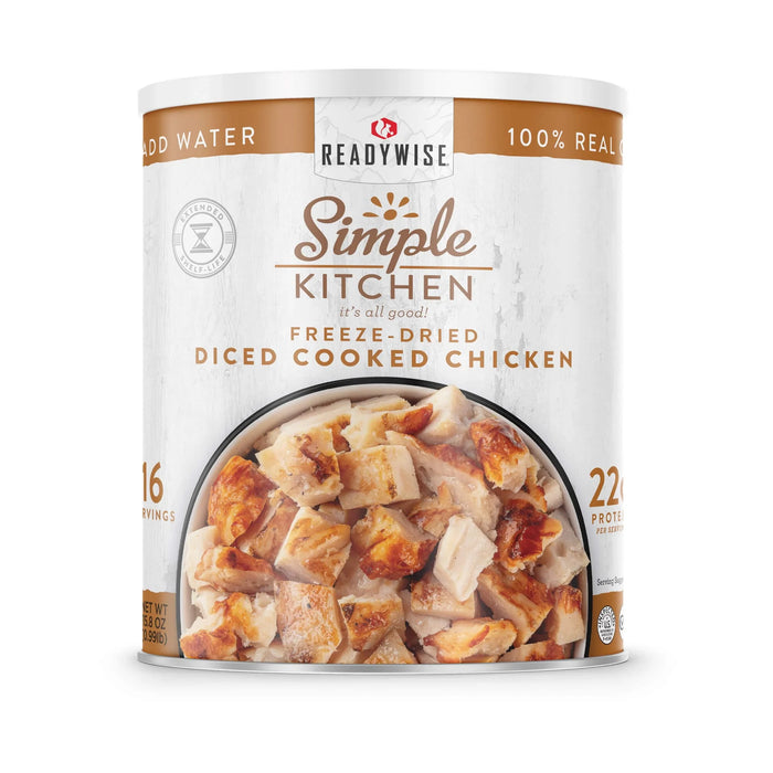 ReadyWise Simple Kitchen Freeze Dried Diced Chicken 16 Serving Can