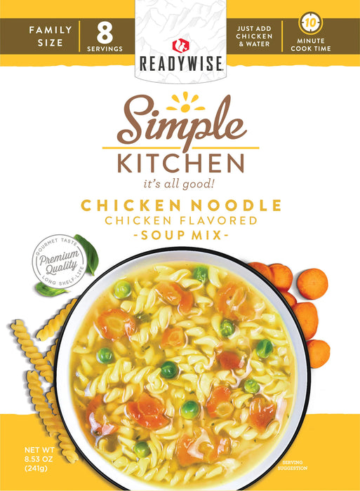 ReadyWise 6-Pack Simple Kitchen 8 Serving Chicken Flavored Noodle Soup Mix