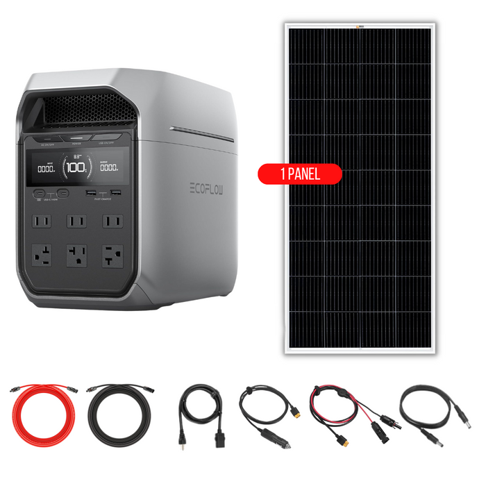 EcoFlow DELTA 3 Plus 1024Wh 1800W Solar Generator + Choose Custom Solar Panel Bundle Option