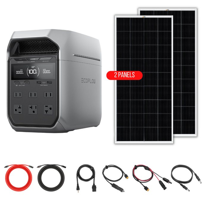 EcoFlow DELTA 3 Plus 1024Wh 1800W Solar Generator + Choose Custom Solar Panel Bundle Option