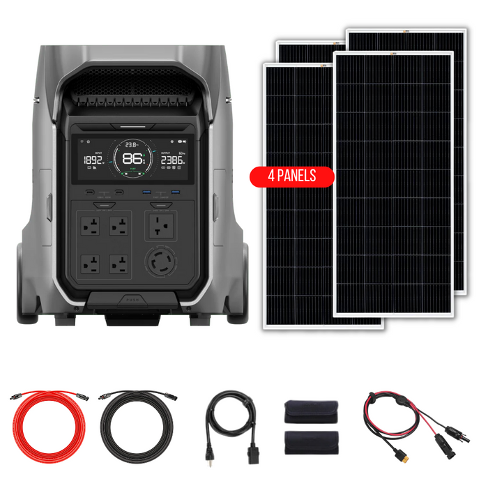 EcoFlow DELTA PRO 3 4096Wh 4000W Solar Generator + Choose Custom Solar Panel Bundle Option