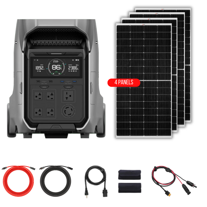 EcoFlow DELTA PRO 3 4096Wh 4000W Solar Generator + Choose Custom Solar Panel Bundle Option