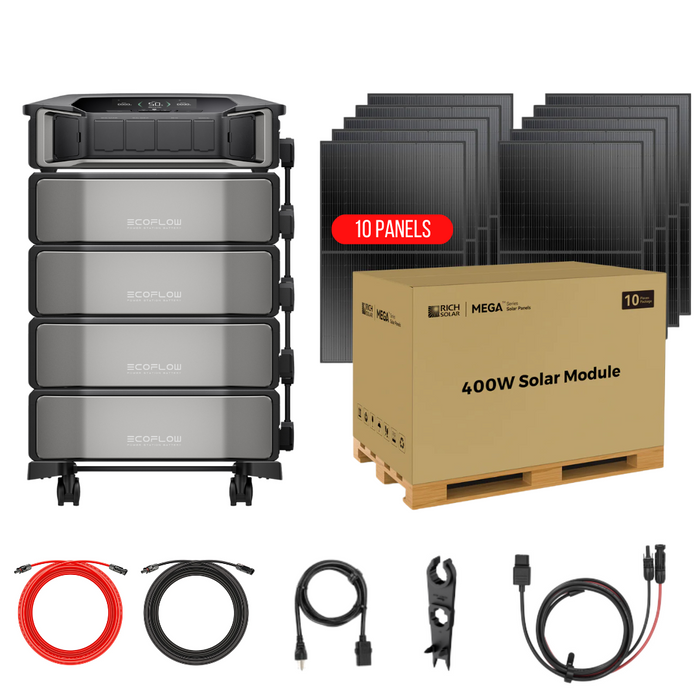 EcoFlow DELTA Pro Ultra Kits - Inverter + Batteries + Choose Solar Panels Bundle