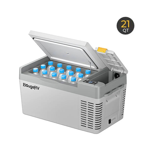 BougeRV CRPRO20 21 Quart White Car Fridge With 220Wh Power Station