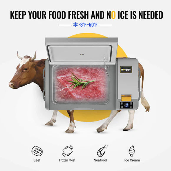 BougeRV CRPRO20 21 Quart White Car Fridge With 220Wh Power Station