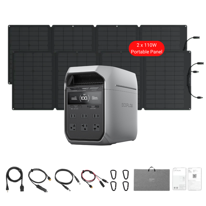EcoFlow DELTA 3 Plus Solar Generator + 110W Solar Panels