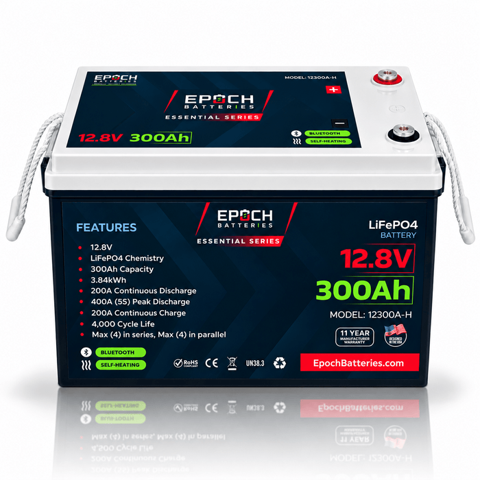 Epoch Batteries 12V 300Ah (3.84kWh) Essential Series LiFePO4 Battery - Off Grid Stores