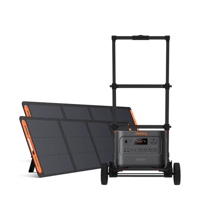 Jackery HomePower 3000 Solar Generator + 2 x SolarSaga 200W Portable Solar Panel + Trolley