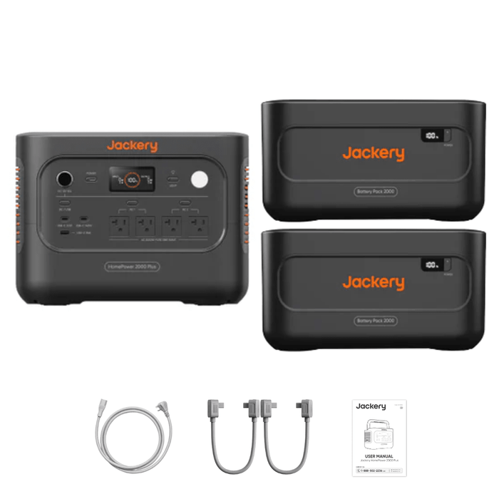 Jackery HomePower 2000 Plus v2 + Battery Pack 2000 Plus v2 - Off Grid Stores