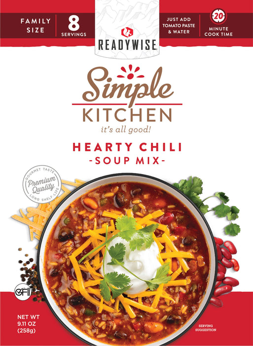 ReadyWise 6-Pack Simple Kitchen 8 Serving Hearty Chili Soup Mix