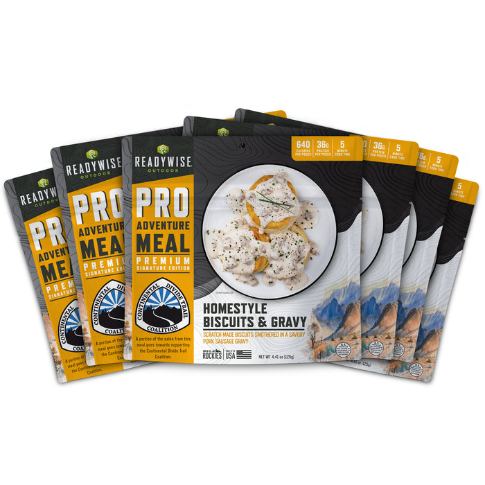 ReadyWise 6-Pack Pro Adventure Meal Homestyle Biscuits & Gravy with Sausage